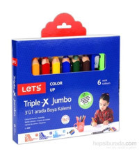 Lets TripleX 6 Renk Jumbo Boya Kalemi Pastel Boya