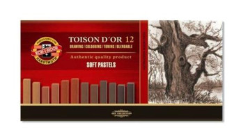 Koh-i Noor Soft Kahverengi Tonlar 12 Renk Köşeli Pastel Boya