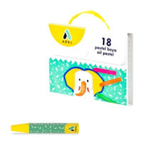Adel 18'li Plastik Çantalı Köşeli Pastel Boya