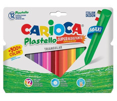 Carioca Plastello SuperResistente Maxi Üçgen 12'li Pastel Boya