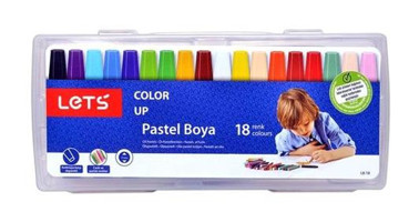 Lets 18 Renk Plastik Çantalı Pastel Boya