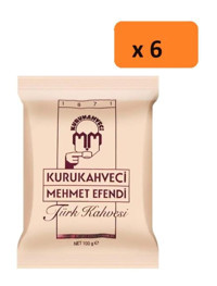Kurukahveci Mehmet Efendi Sade Orta Kavrulmuş Türk Kahvesi 6x100 gr