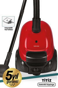 Goldmaster Titiz 700 W Yatay Toz Torbalı Süpürge Kırmızı