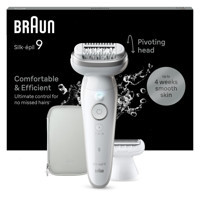 Braun 9 9-041 Koltuk Altı Genital Bölge Bacak İçin 40 Cımbızlı Kablosuz Işıklı Epilasyon Cihazı Beyaz