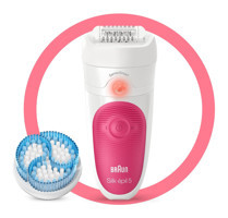 Braun 5 5511 Koltuk Altı Genital Bölge Bacak İçin Kablosuz Işıklı Epilasyon Cihazı Pembe