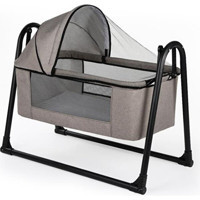 Tommybaby Sedef MDF 25 kg Kapasiteli Dikdörtgen Sallanan Portatif Beşik Kahverengi