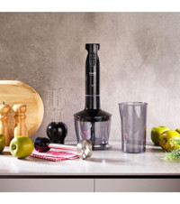 Schafer Chef Blend Mini 800 ml Turbolu 4 Bıçaklı 4'lü Mini Blender Seti Siyah