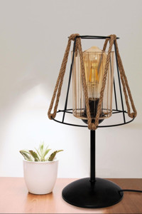 D-Light Sarı Siyah Metal Abajur