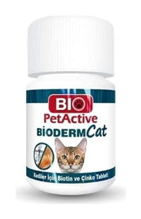 Bio PetActive Bioderm Cat Tüy Dökme Yetişkin Kedi Vitamini Tablet 100 Adet