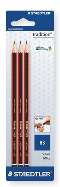 Staedtler Tradition - Blister 3'lü HB Siyah Kurşun Kalem Seti