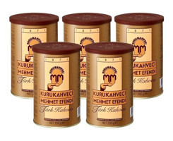 Kurukahveci Mehmet Efendi Sade Orta Kavrulmuş Türk Kahvesi 5x250 gr