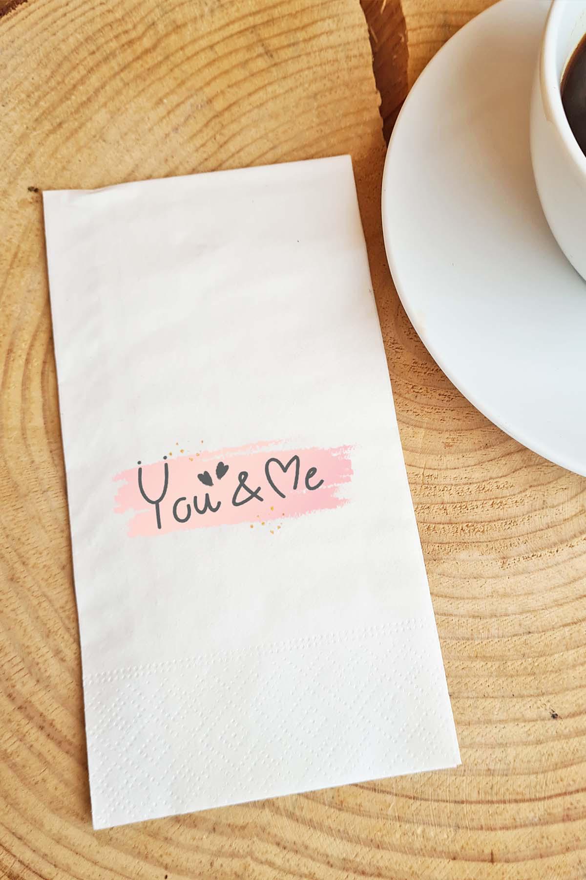 Pekshop You&Me Desenli Sunum Kağıt Peçete 20'li