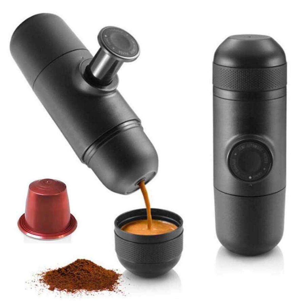 Omnipazar TEM-70 400 W 70 ml Kapasiteli Taşınabilir Mini Espresso Yapma Kapsül Kahve Makinesi