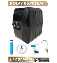 Piksel Aqua 14 Aşamalı 12 lt Kapalı Kasa Pompalı Tezgah Altı Su Arıtma Cihazı