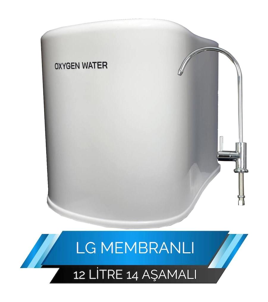 Oxygen Water 14 Aşamalı 12 lt Kapalı Kasa Pompasız Tezgah Altı Su Arıtma Cihazı