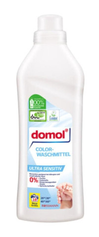 Domol Vegan Ultra Hassas Ciltler Renkliler İçin 18 Yıkama Sıvı Deterjan 1 lt