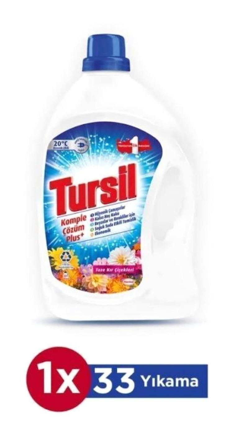 Tursil Kır Çiçekleri Beyazlar ve Renkliler İçin 33 Yıkama Sıvı Deterjan 2.14 lt
