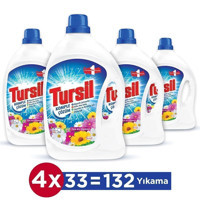 Tursil Kır Çiçekleri Beyazlar ve Renkliler İçin 132 Yıkama Sıvı Deterjan 4x2.14 lt