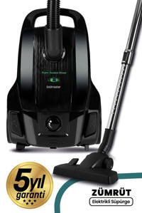 Goldmaster Zümrüt 900 W Yatay Hepa Filtreli Toz Torbalı Süpürge Siyah