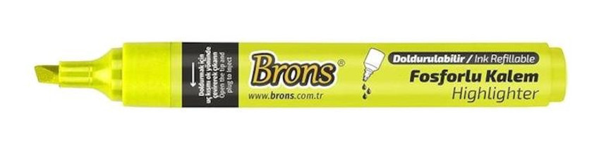 Brons Mini Sarı Fosforlu Kalem