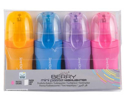 Serve Berry Mini 4'lü Pastel Renkli Fosforlu Kalem Seti