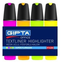 Gıpta 4'lü Neon Renkli Fosforlu Kalem Seti