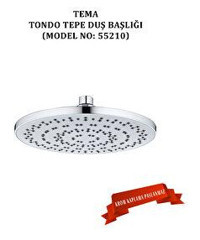 Tema Tondo 55210 Krom Yuvarlak Yağmur Tepe Duş Başlığı Gümüş