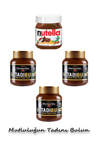 Abdurrahman Tatlıcı Tadıbu Kakaolu Fındık Ezmesi 3x330 gr + Nutella 400 gr