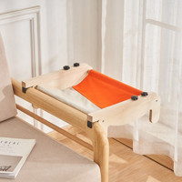 Lebeigo Ayaklı Yıkanabilir Tek Fonksiyonlu 55x45x15 cm Sepet Kedi Yatağı Turuncu