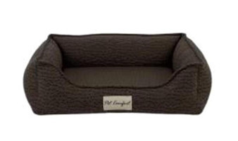 Pet Comfort Bravo Yıkanabilir Tek Fonksiyonlu 55x45 cm Sepet Kedi Yatağı Kahverengi