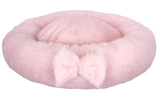 Patiderm Yıkanabilir Tek Fonksiyonlu 50 cm Simit Kedi Yatağı Pembe