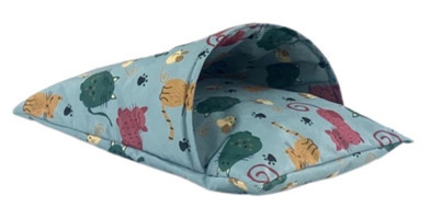 Pet Comfort Cave Yıkanabilir Tek Fonksiyonlu 60x45 cm Üstü Kapalı Kedi Yatağı Mavi