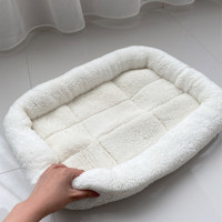 Lebeigo Yıkanabilir Tek Fonksiyonlu 86x55 cm Minder Kedi Yatağı Beyaz