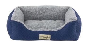 Pet Comfort Bravo Yıkanabilir Tek Fonksiyonlu 55x45 cm Sepet Kedi Yatağı Gri-Mavi