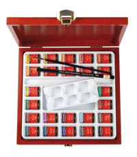 KohiNoor Mondeluz Master Class Taş 24 Renk Ahşap Kutu Sulu Boya