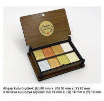 Şemse Mührelenebilir El Yapımı Sanatsal Yarım Tava Yaldız 8'li Sulu Boya