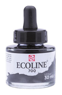 Talens Ecoline 30 ml Black 700 Sulu Boya