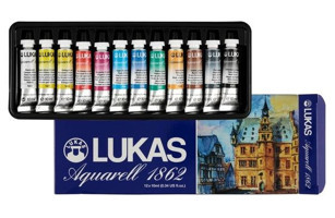 Lukas Aquarell 1862 Profesyonel Tüp 12 Renk 10 ml Sulu Boya