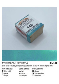Şemse El Yapımı Sanatsal 12 Tava Kobalt Turkuaz Taş Sulu Boya