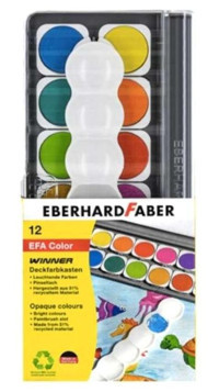 Eberhard Faber Opak 12 Renk Plastik Kutu Sulu Boya