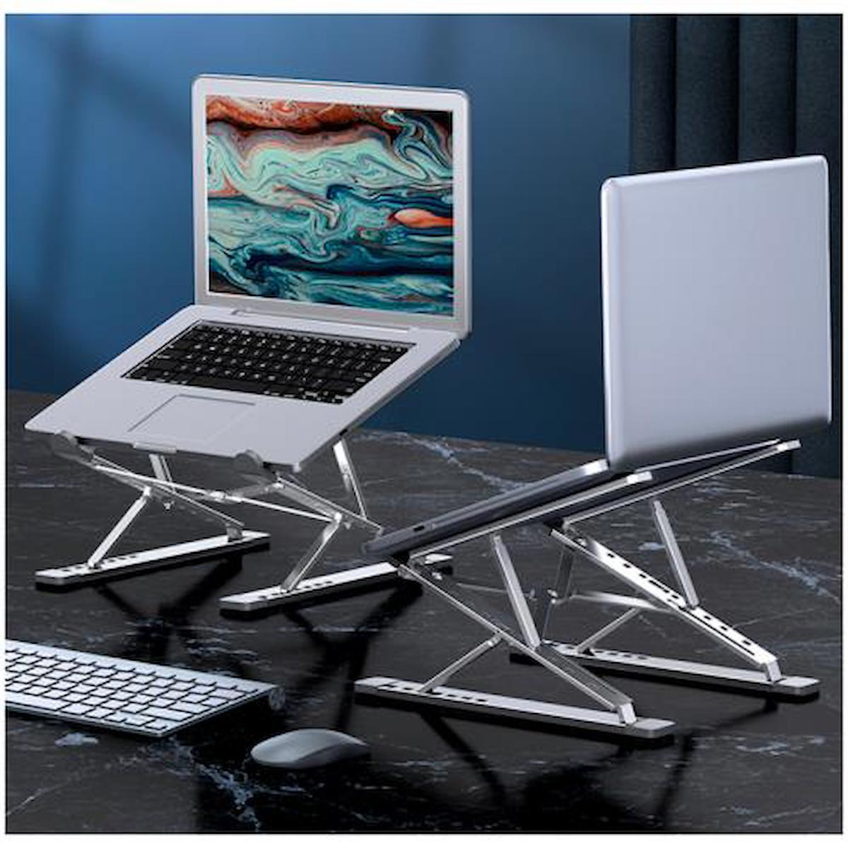 Coofbe Çift Katmanlı Hareketli Katlanabilir Ayarlanabilir Taşınabilir Ayaklı Laptop Standı