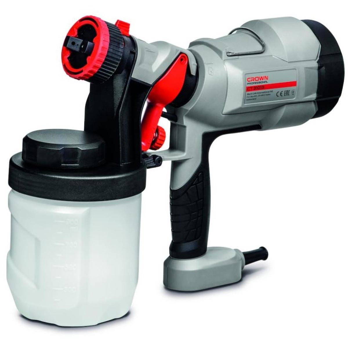 Crown Ct31013 900 ml Kapasiteli 2.5 mm Alttan Depolu Akülü Elektrikli Boya Tabancası