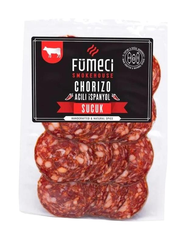 Fümeci Smokehouse İspanyol Acılı Fermente Dilim Dana Sucuk 500 gr