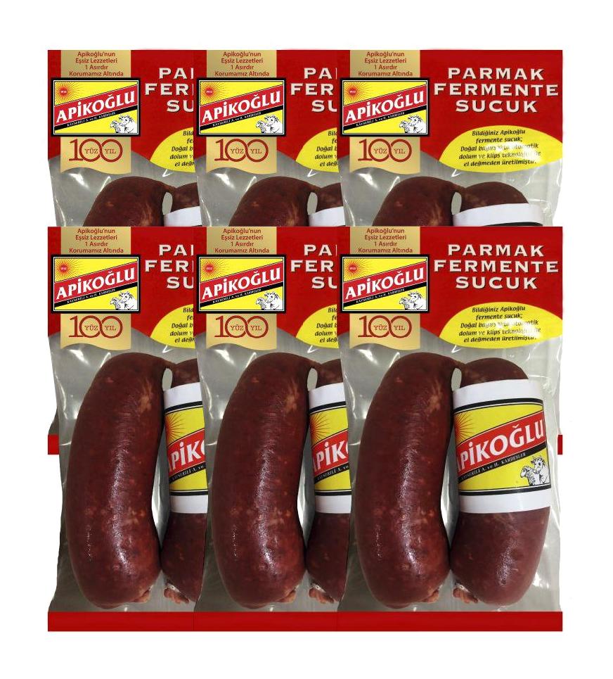 Apikoğlu Acısız Fermente Parmak Dana Sucuk 6x200 gr