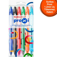 Scrikss Proxi 6 Renkli 1.2 mm Çok Renkli 6'lı Tükenmez Kalem Seti