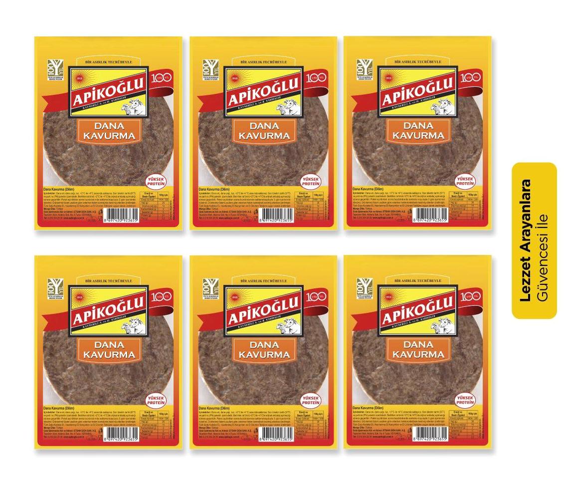 Apikoğlu Siniri Alınmış Dilim Kavurma 6x100 gr