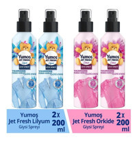 Yumoş Jet Fresh Lilyum Orkide Kokulu Sprey Çamaşır Parfümü 4x200 ml