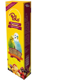 Polo Muhabbet Kuşu Krakeri Kabuklu Meyveli Vitaminli Yavru-Yetişkin Kuş Yemi