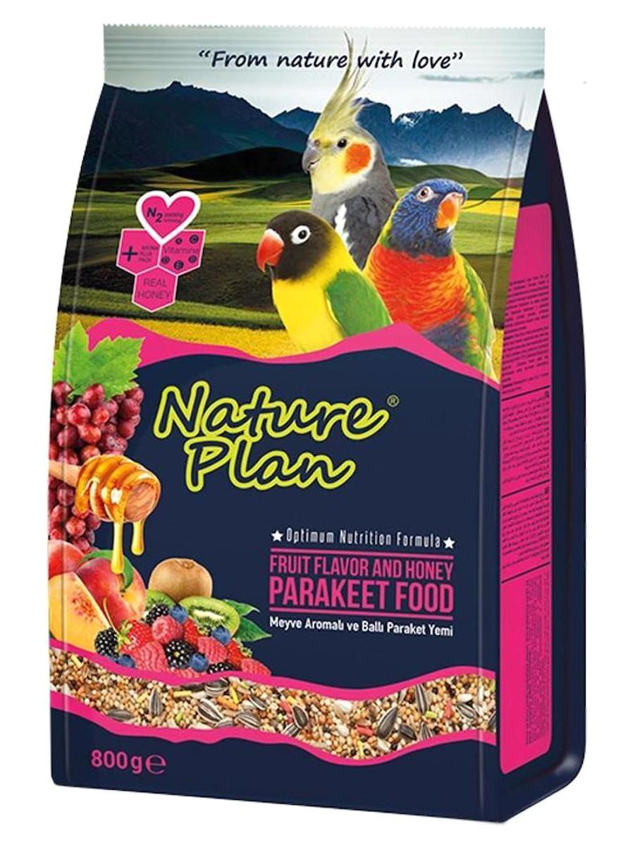 Nature Plan Papağan Kabuklu Ballı-Meyveli Vitaminli Yetişkin Kuş Yemi 5x800 gr