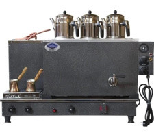 Osmanlı 2000 W Çelik 3 Demlikli Elektrikli Semaver Siyah